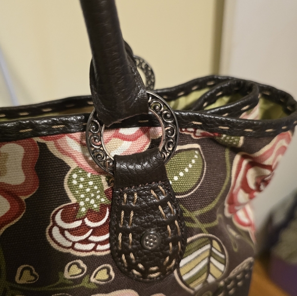 Brighton Floral Tote Bag with Black Leather Accents - Picture 4 of 13